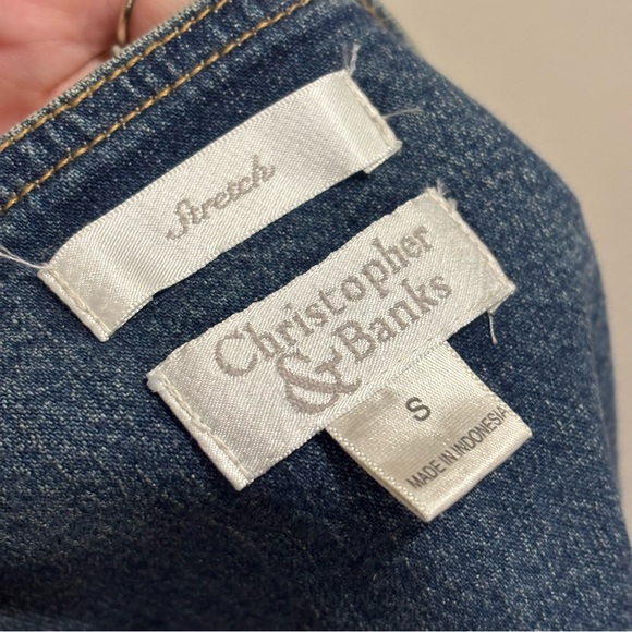 Vintage Y2K Christopher & Banks Denim Vest | Boho Indie Size Small - Picture 4 of 6